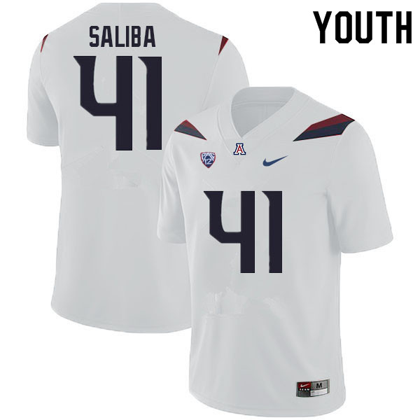 Youth #41 Mike Saliba Arizona Wildcats College Football Jerseys Sale-White - Click Image to Close